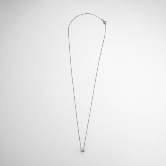 NWT Dani Round Bezel Necklace // Sterling Silver + 0.37ct Diamond - Picture 2 of 6